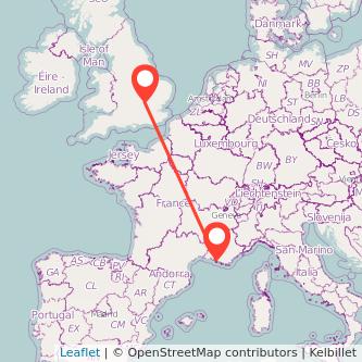 Marseille Luton train map