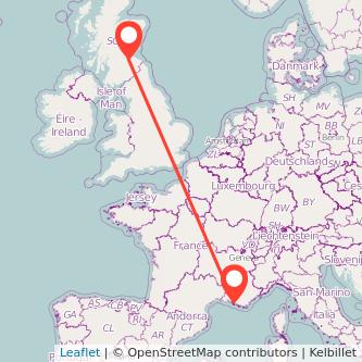 Marseille Edinburgh train map