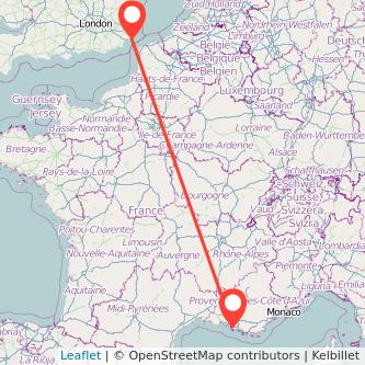 Marseille Dover train map