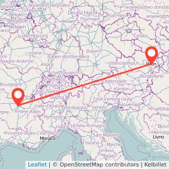 Lyon Wien Mitfahrgelegenheit Karte