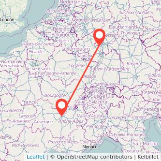 Lyon Mainz Mitfahrgelegenheit Karte