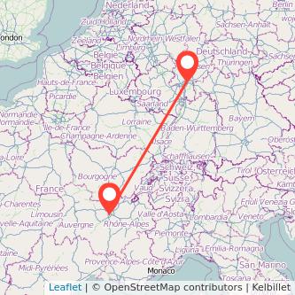 Lyon Frankfurt am Main Mitfahrgelegenheit Karte