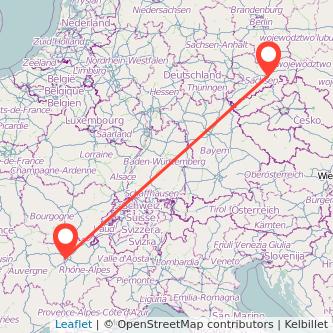 Lyon Dresden Mitfahrgelegenheit Karte