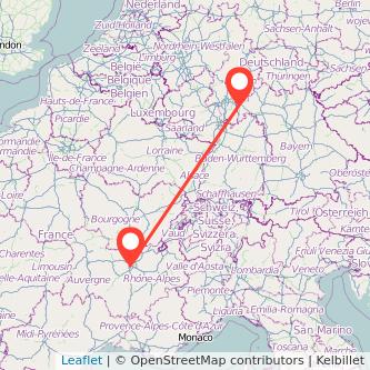 Lyon Aschaffenburg Mitfahrgelegenheit Karte