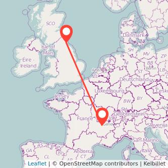 Lyon Sunderland train map