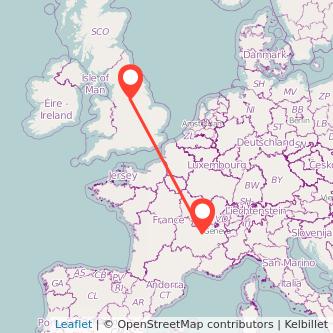 Lyon Sheffield train map