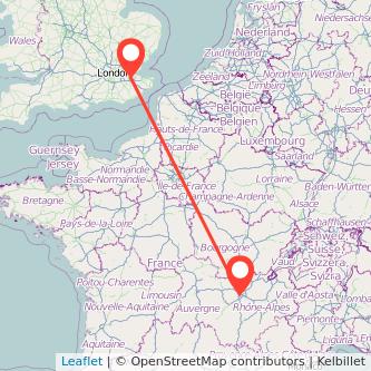 Lyon Gillingham train map