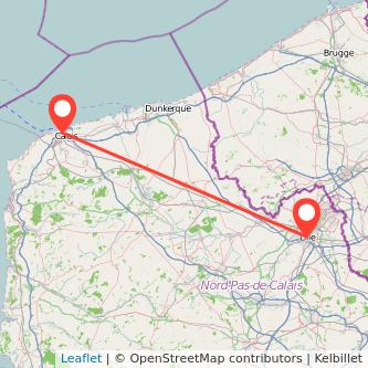 Lille Calais train map