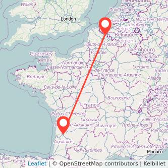 Lille Bordeaux train map