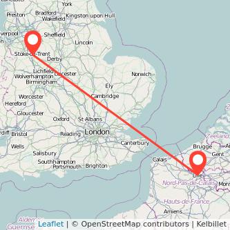 Lille Stoke-on-Trent bus map