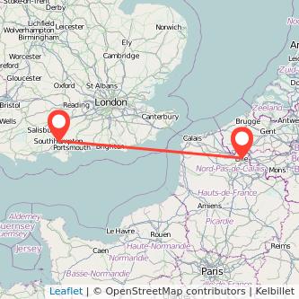 Lille Southampton bus map