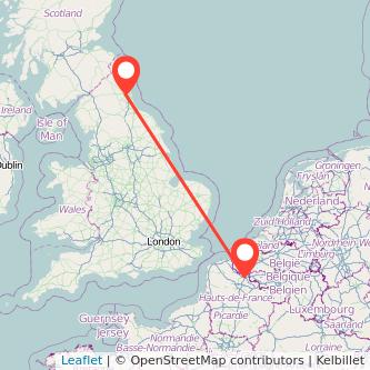 Lille Newcastle upon Tyne bus map