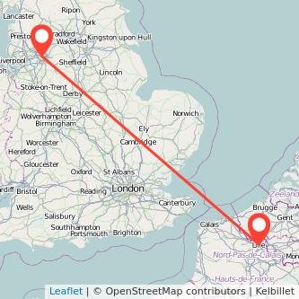 Lille Manchester train map