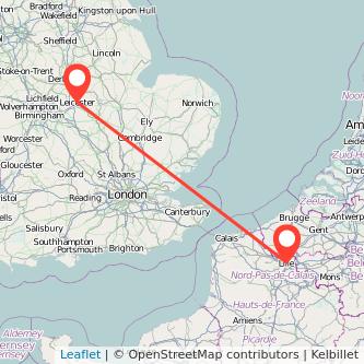 Lille Leicester train map