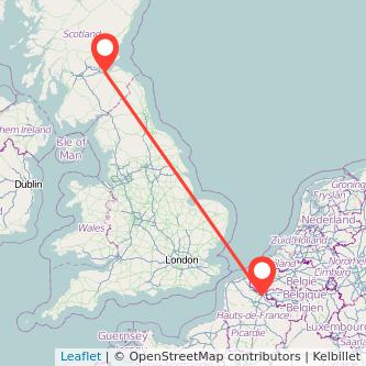 Lille Edinburgh train map