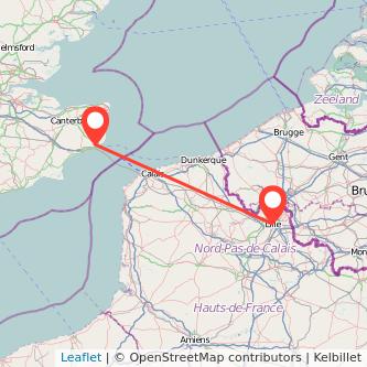 Lille Dover bus map