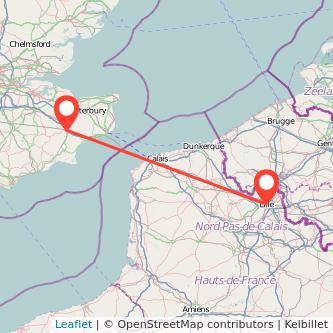 Lille Ashford train map