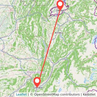 Grenoble Geneva bus map