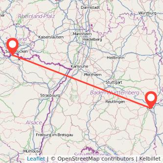 Forbach Neu-Ulm Bahn Karte
