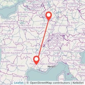 Forbach Avignon Bahn Karte