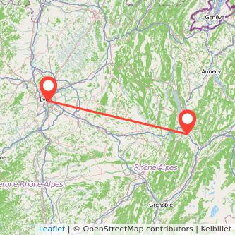 Chambéry Lyon Bahn Karte