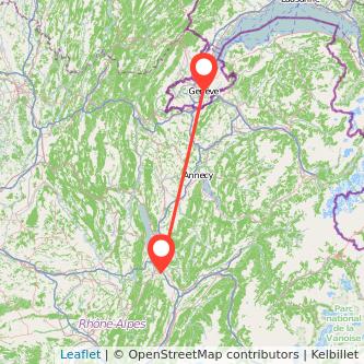 Chambéry Genf Bahn Karte