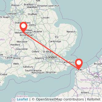 Calais Wolverhampton bus map