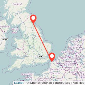 Calais Sunderland bus map