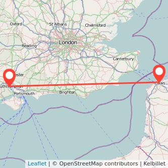 Calais Southampton bus map