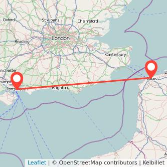 Calais Portsmouth bus map