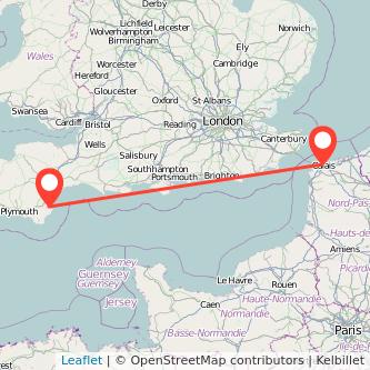 Calais Paignton train map