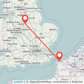 Calais Nottingham bus map