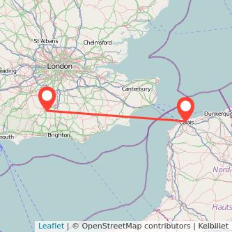 Calais Horsham train map