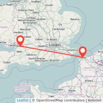 Calais Bristol bus map