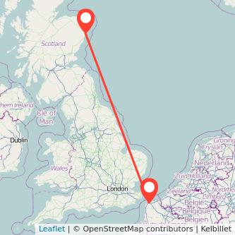 Calais Aberdeen bus map