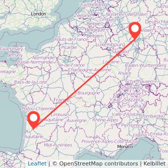 Bordeaux Wiesbaden Mitfahrgelegenheit Karte