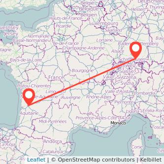 Bordeaux Radolfzell am Bodensee Mitfahrgelegenheit Karte