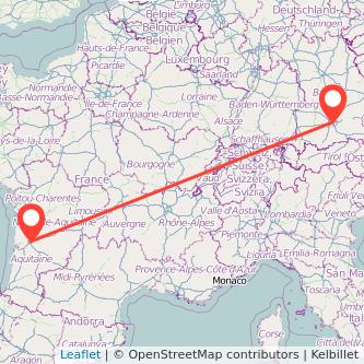Bordeaux München Mitfahrgelegenheit Karte