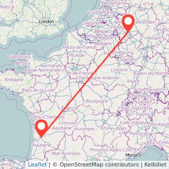 Bordeaux Köln Mitfahrgelegenheit Karte