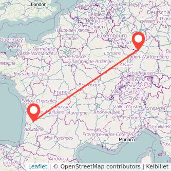 Bordeaux Karlsruhe Mitfahrgelegenheit Karte