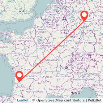 Bordeaux Gießen Mitfahrgelegenheit Karte