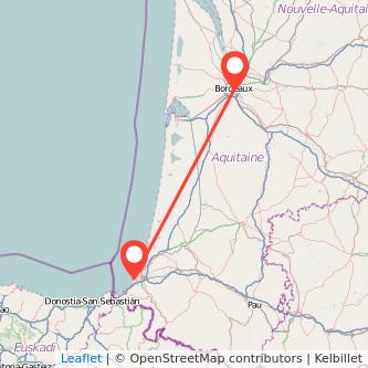 Bordeaux Biarritz Mitfahrgelegenheit Karte