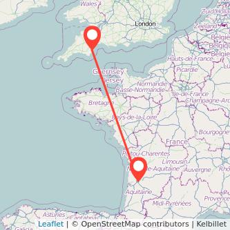 Bordeaux Torquay bus map