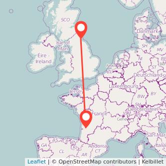 Bordeaux Sunderland train map