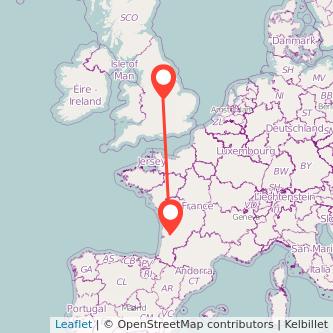 Bordeaux Leicester bus map