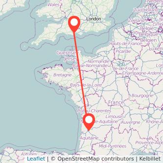 Bordeaux Bournemouth train map