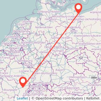 Besançon Ückeritz Bahn Karte