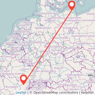 Besançon Bergen auf Rügen Bahn Karte