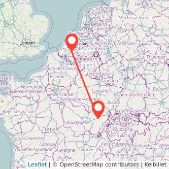 Besançon Gent Bahn Karte