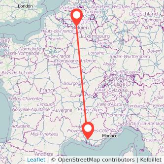 Aix-en-Provence Charleroi Bahn Karte